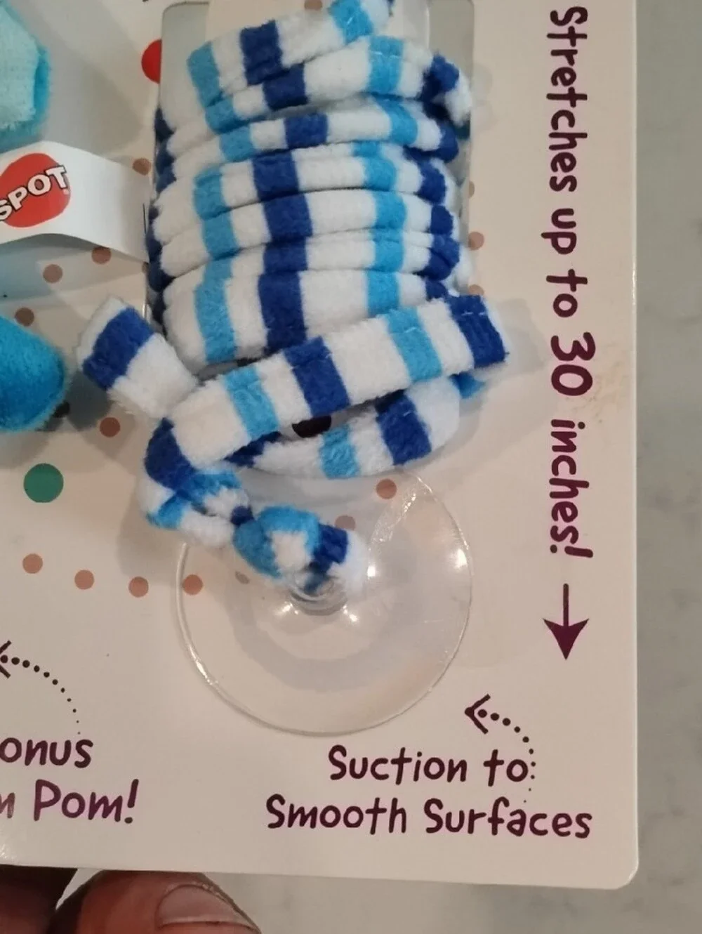 SPOT Spring & Fun Blue Cat Toy Set with Suction and Pom Pom